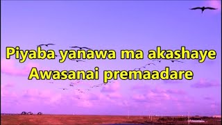 Piyaba yanawa ma akasaye karaoke - Clarence Wijewardana - English words without voice