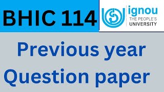 IGNOU BHIC 114 Important Question answer| IGNOU BHIC 114 Previous year solution