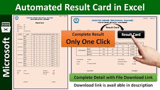 How to make Result Card in Excel | Auto Generated Result Card | Automatic Report Card Generator