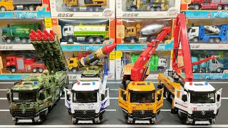 Diecast Trucks Of Military Truck, Flatbed Truck, Logging Truck, Concrete Pump Truck