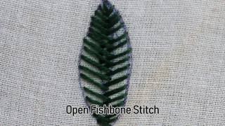 Open Fishbone Stitch In Hand Embroidery Stitches Tutorial