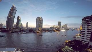 Bangkok River Sunset Timelapse from the Shangri La Hotel