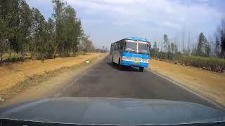 Risky & dangerous overtaking by Bus (Dashcam video)