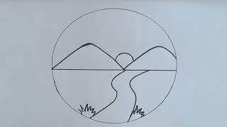 Circle Scenery drawing 61@TamilNewArt