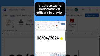 la date actuelle dans word en utilisant le clavier #windows #world #viral