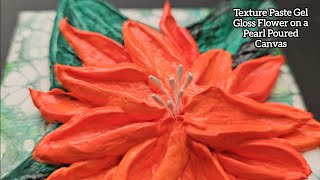 144 3D Texture Painting on Canvas for Beginners Flower Art on a Peal Pour 😍🌺🪷 by Taslima Maya Art