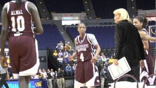 LSU Cheerleader nearly backflips into Mississippi State's Sharon Fanning