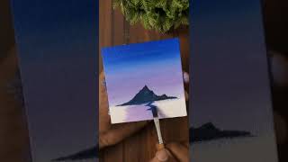 Mountain Night Sky with Gouache Colours | Tutorial #shorts