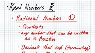 Real Number Classifications