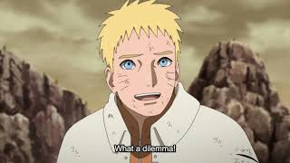 Boruto teleports Naruto, Sasuke and Kawaki to the village after defeating Isshiki Otsutsuki