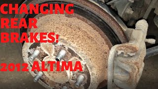 How to Change Rear Brakes and Rotors - 2012 Nissan Altima Coupe Changing Rear Brakes and Rotors