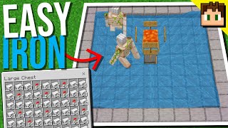 How To Build an EASY IRON FARM! [Minecraft Bedrock 1.21] Tutorial