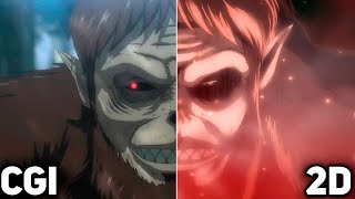 MAPPA CGI vs Hand Drawn Comparison - Attack On Titan Season 4 Part 3 Cour 1