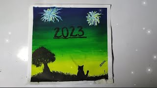 Happy New year 2023 painting with poster colour #crafterishika  #newyear #viral #trending