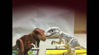 Trex vs Indominus Rex lego stop motion