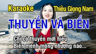 Thuyền Và Biển ✔ Karaoke Thiếu Giọng Nam ► Song Ca Với Ngọc Lan ❖ Thiết TV