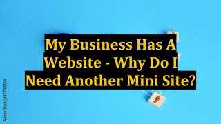 My Business Has A Website - Why Do I Need Another Mini Site?