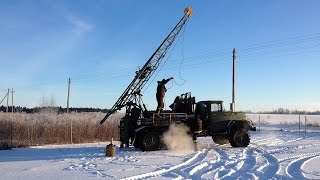 Шнековое бурение, обсадка, и прокачка скважины на воду