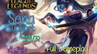 {PART 1/3} SONA SUPPORT ~3/4/31~ / Silveroide V - Normal Game - Pre Season 5