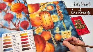 Watercolor Techniques For Painting Chinese New Year Lanterns🏮🧧🐉#painting #watercolor #tutorial #art