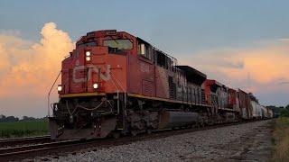 CN 8944 SD70M-2 w/ Nice K5LLA Leads Late Evening Manifest