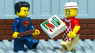 LEGO Superman Pizza Delivery | Home Robbery Fail | Lego Stop Motion