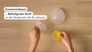 Das Zusammenbauen der Freestyle™ Hands-free Auffangschalen