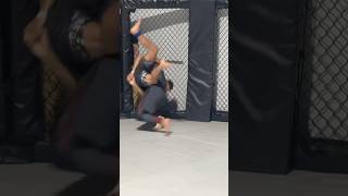 Big double leg takedown off the cage.