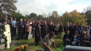 Amazing Biker funeral service listen as they lower the body to the earth. St Louis Doves Release Co.