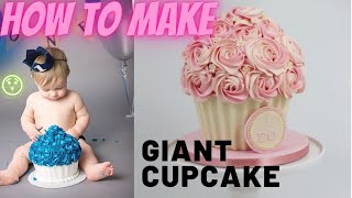 HOW TO MAKE GIANT CUPCAKE | SMASH CAKE | Using Chocomoist Cake |