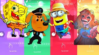 Spongebob vs Sheriff Labrador vs Minions vs Miss Delight Tiles Hop EDM Rush