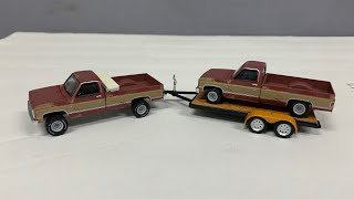 1/64 custom hot wheels Greenlight Chevy truck short