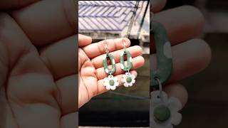 Very easy beautiful clay earrings diy 😍 #diy #handmade #jewellery #trending #shorts #youtubeshorts