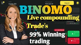 #BINOMO COMPOUNDING TRADES # LIVE TRADE# | Binomo