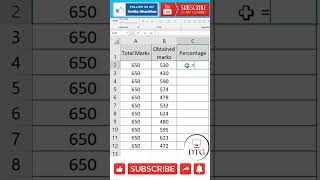 How to calculate percentage  #short #excel #exceltips  #exceltutorial #msexcel #microsoftexcel