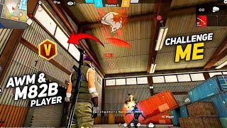 RANDOM M82B PRO PLAYER CHALLENGE ME 😁 CS RANK PUSH || FREE FIRE NEW GAMEPLAY VIDEO