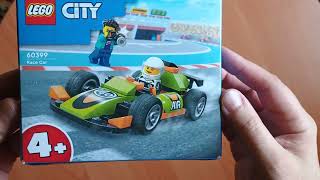 LEGO City 60399 Green Race Car. Unboxing and slow pace, real time building.