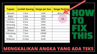 Cara mengkalikan angka yang ada unsur teks