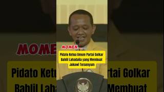 Pidato Ketua Umum Partai Golkar Bahlil Lahadalia. Ada Bagian yang Membuat Jokowi Tersenyum