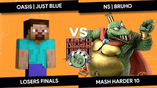 Mash Harder 10 - Oasis | Just Blue (Steve) vs NS | Bruho (King K Rool, Kazuya) - Losers Finals