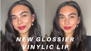 New Glossier Vinylic Lip Shades - Driver & Genius | Lip Swatches on Medium/Olive Skin Tone