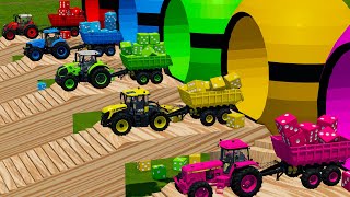 FENDT vs CASE vs CLAAS vs JCB vs JOHN DEERE BATTLE WITH COLORED DICES   Farming Simulator 22