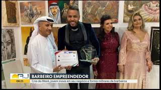 BARBEIRO EMPREENDEDOR DA MARÉ GANHOU PRÊMIO INTERNACIONAL EM DUBAI. #redeglobo