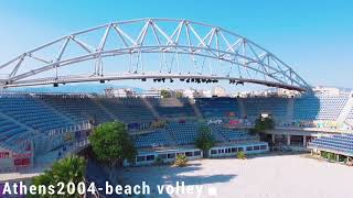 Athens 2004 olympics-abandoned beach volley stadium/swimming, drone footage