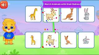 Match Animals with their Babies 🐴 For kids ❤️🥰#foryou #viralvideo #trending #kidschannel #kidsvideo