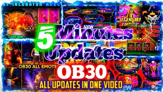 Free Fire All OB30 upcoming updates in one video // Free Fire 5 minutes updates 😱 | JaiGamingSpecial