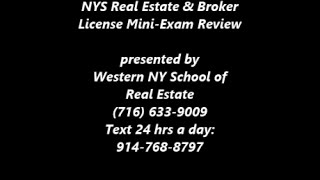 NYS Real Estate Sales & Broker Exam Review