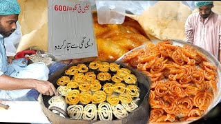 Jalebi Making With Pure Desi Ghee | Crispy, Crunchy, Juicy Jalebi recipe | Karachi Food Street