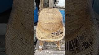 Rattan Halfmoon Chair( Repair Rattan Weaving) #supportlokal