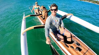 The Talullah Outrigger Sailing/Paddling/Pedaling Canoe MAIDEN VOYAGE!